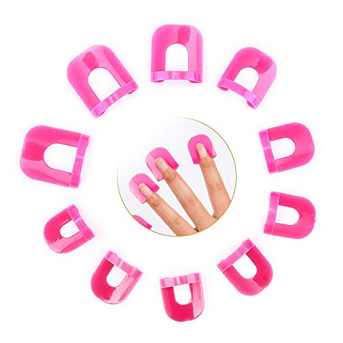 Gresunny 78pcs Plantilla de esmalte de uñas protectores de uñas de plástico reutilizable cubierta de dedos Protector de uñas Arte Clips Tapa Uñas Borde Protector de esmalte de uñas