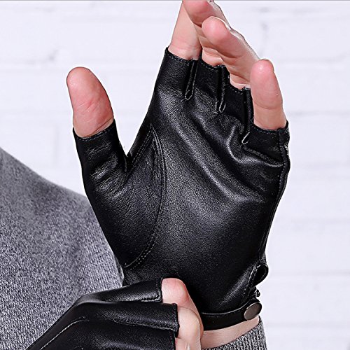 Guantes Sin etíope dedos Piel genuine Lana Lujo de invierno Mensajes de texto con pantalla táctil Guante de conducción del vestido para hombres mujeres