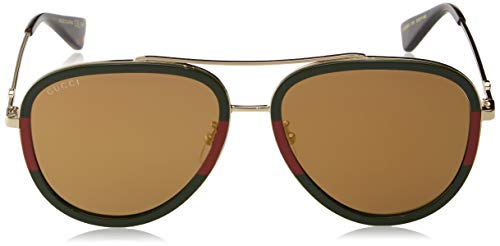 Gucci GG0062S 010 Gafas de sol, Dorado (10/Gold), 57 para Mujer