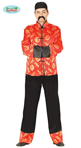 Guirca - Disfraz chino Mandarin, color rojo, talla única, 80666