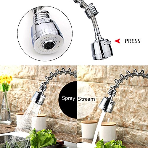 Hapilife moderno grifo de la cocina Pull Out Spray grifo mezclador monomando para fregadero caño giratorio sola palanca