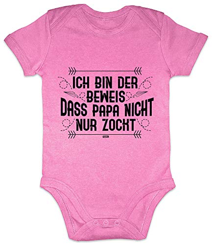 Hariz - Body de manga corta para bebé (0-3 meses), diseño con texto en inglés "Ich Bin the Bewei", color rosa