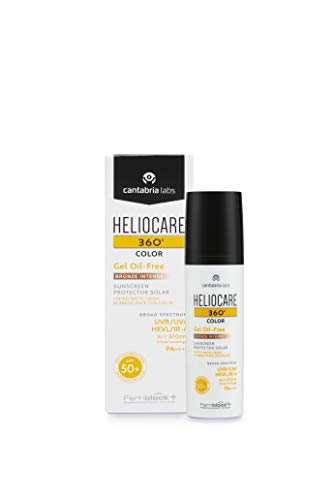 Heliocare 360º Color Gel Oil-Free SPF 50+ - Fotoprotección Avanzada con Color, Textura Ligera Pieles Mixtas o Grasas, Acabado Mate y Tacto Seco, Bronze Intense, 50ml