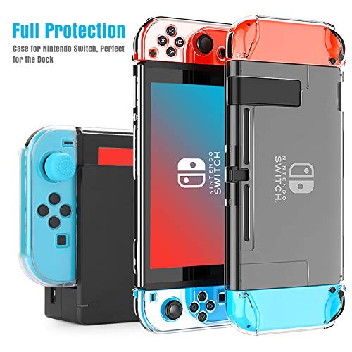 HEYSTOP Nintendo Switch Accesorio, Nintendo Switch Funda + Funda de Transporte para Nintendo Switch + Nintendo Switch Protector de Pantalla + Apretones de Pulgar