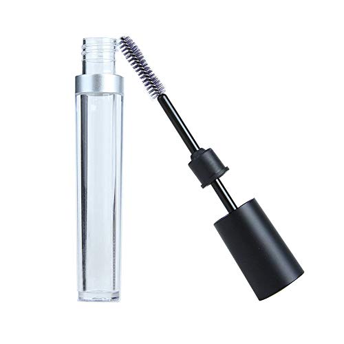 Hilai 10 ml de tubo de rímel pestañas vacío tubo Mascara envase con pestaña varita Pequeño Botella Vacía de Crecimiento Máscara de Pestañas Líquido Transparente (Negro) 1PC