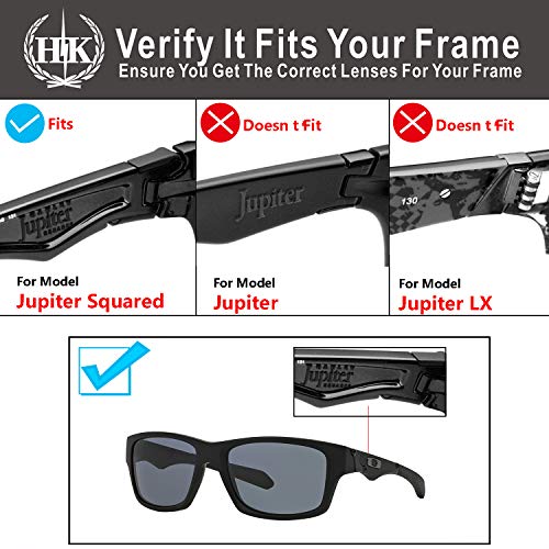 HKUCO Mens Replacement Lenses For Oakley Jupiter Squared Sunglasses Black/Transparent Polarized