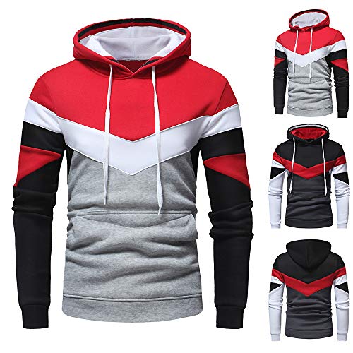 Hombres Sudadera con Capucha Casual Tops Deporte Blusa Manga Larga De Patchwork Blanca Beisbol Divertidas Camuflaje Calavera Camisas Otoño riou