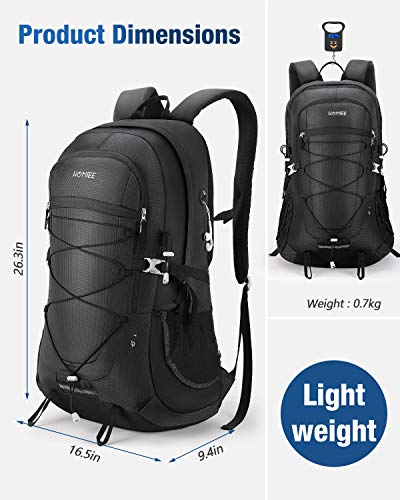 HOMIEE Mochila 45L, Mochila de Senderismo Impermeable, Tira Reflectante para Hombres Mujeres, Adecuada para Caminatas, excursiones, Macutos de Senderismo, Acampada, Estilo único Impermeable (Negro)