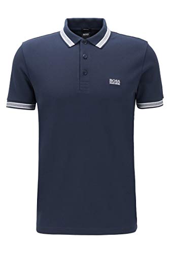 Hugo Boss Green Polo de arroz azul marina para hombre, Navy, Large