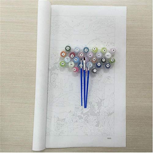 Hyllbb Diy pintura al óleo Perfume Amapolas Para Colorear Por Números Imágenes De Arte De Pared Para Sala De Estar Pintura Al Óleo Sobre Lienzo Óleo Cuadros Cuadros-40 * 50Cm,With Frame