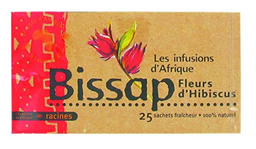 [ INFUSION 100% BISSAP ] Set de 2 cajas de infusión con Bissap | Flores de hibisco o Karkade | 100% natural | 2 x 25 sobres de 1.6g