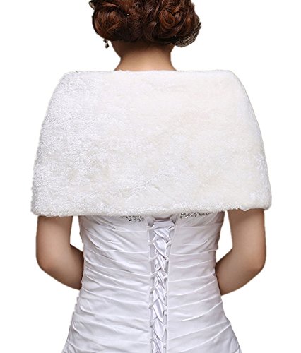 insun Mujer Moda Invierno Cálido Jersey Capa boda chal Marfil blanco crema Talla única