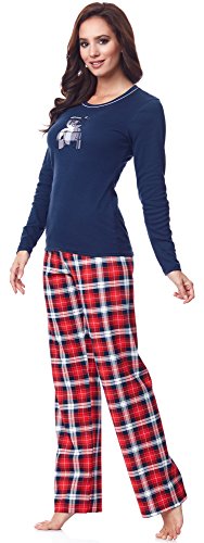 Italian Fashion IF Pijama Camiseta y Pantalones Mujer D493N3C1 0223 (Azul Azul Marino, M)