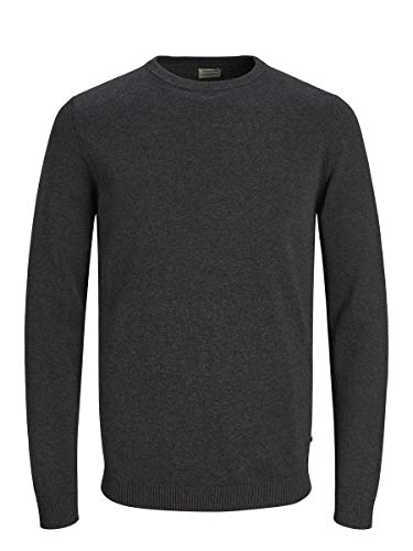 Jack & Jones Jjebasic Knit Crew Neck Noos suéter, Gris (Dark Grey Melange Dark Grey Melange), X-Large para Hombre