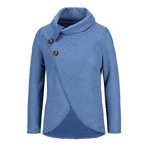 Jerseys De Punto para Mujer Cuello de Tortuga Manga Larga Suelto Prendas de Punto Suéter Irregular Jerséis Collar de la Pila Tops Cálido Otoño Invierno riou