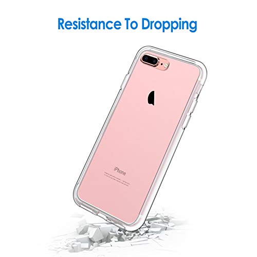 JETech Funda para iPhone 8 Plus / 7 Plus, Carcasa Anti-Choques y Anti-Arañazos, Transparente