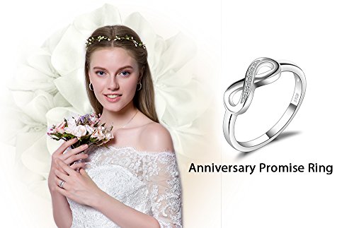 JewelryPalace Anillo infinito Amor Eterno de Circonita Cúbica Aniversario Promesa de Plata de ley 925 Tamaño 11