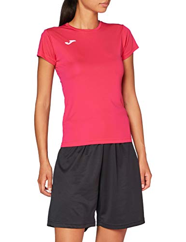 Joma Combi Woman M/C Camiseta Deportiva para Mujer de Manga Corta y Cuello Redondo, Rosa (Pink Fucsia)