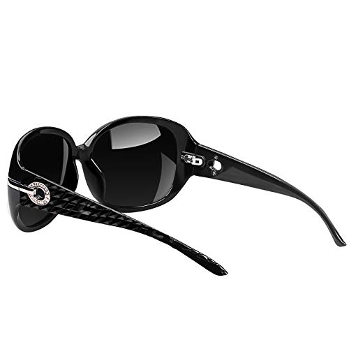 Joopin Gafas de Sol Mujer Moda Polarizadas Protección UV400 de Gran Tamaño Gafas de Sol Señoras (Negro)