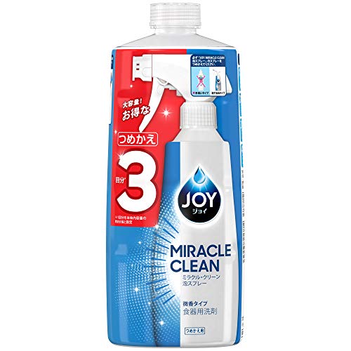 Joy Miracle Clean Foam Spray, Detergent for Dish, Scent Type Refill, 3 Refills