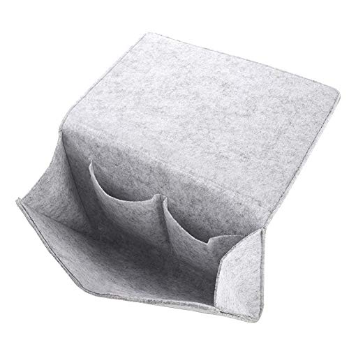 JoyRolly Bolso Colgante Organizador de mesita de Noche Gris Bolso de Almacenamiento para Libros, teléfono, Gafas, Juguetes, revistas-27x22x8 cm (Gris) Gray Without Holes