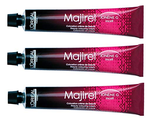 Juego de 3 tintes para el pelo Majirel de Loreal, color marrón oscuro