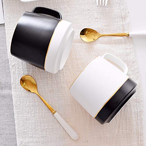 Juego de tazas de porcelana extra grande para sopa de café y cacao caliente, porcelana, blanco