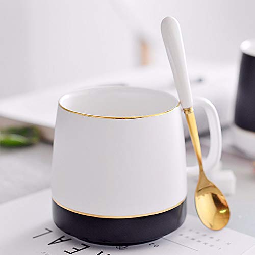 Juego de tazas de porcelana extra grande para sopa de café y cacao caliente, porcelana, blanco