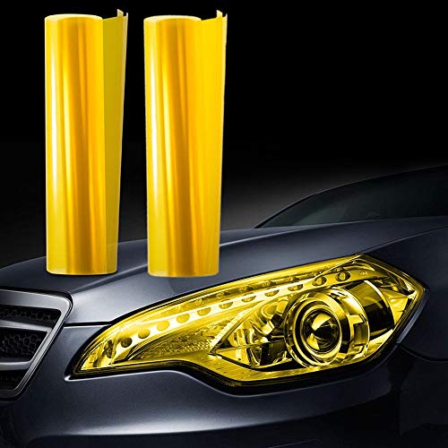 JZK 30cm x 200cm Amarillo vinilo film faro luz pegatina adhesivo para coche motocicleta camión faros niebla mparas de cola ligero