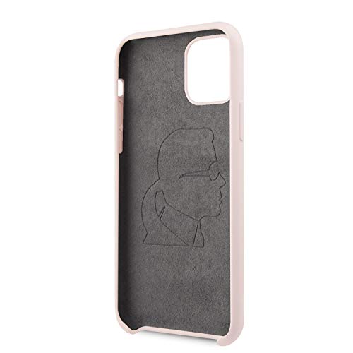 Karl Lagerfeld - Carcasa de silicona para iPhone 11 con interior de microfibra suave, color rosa claro