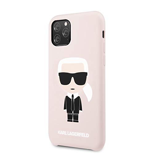 Karl Lagerfeld - Carcasa de silicona para iPhone 11 Pro con interior de microfibra suave, color rosa claro