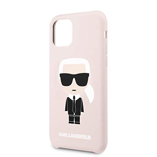 Karl Lagerfeld - Carcasa de silicona para iPhone 11 Pro con interior de microfibra suave, color rosa claro