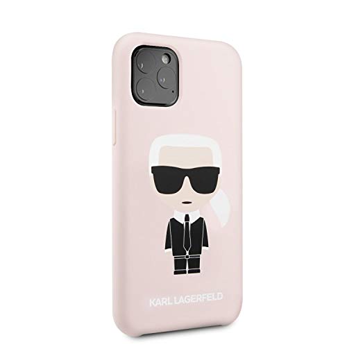 Karl Lagerfeld - Carcasa de silicona para iPhone 11 Pro Max con interior de microfibra suave, color rosa claro