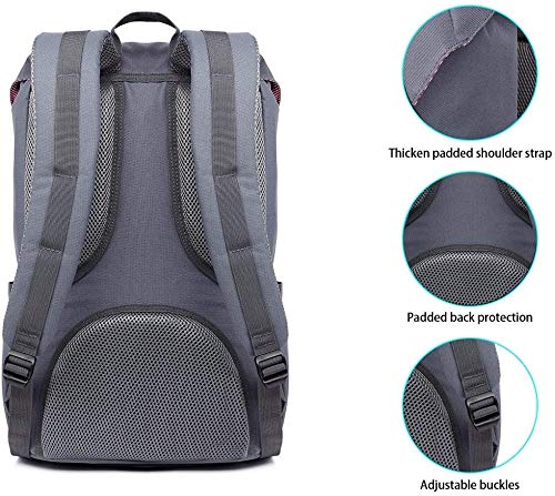 KAUKKO Mochilas Tipo Casual Compartimento para 15" Portátil 22 litros Gris