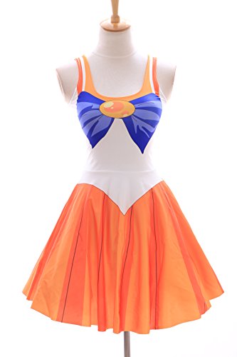 Kawaii-Story SK DE 01 Tallas S, M Sailor Moon Venus Naranja Vestido Dress Cosplay Manga Japón Anime