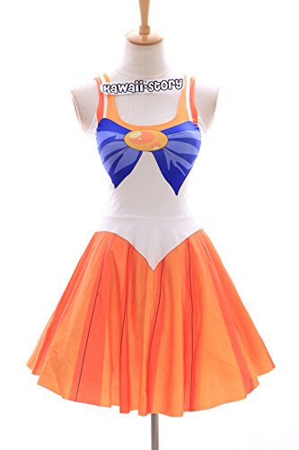 Kawaii-Story SK DE 01 Tallas S, M Sailor Moon Venus Naranja Vestido Dress Cosplay Manga Japón Anime