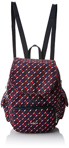 Kipling City Pack S, Mochila para Mujer, Varios Colores (Red Tile Print), 27x33.5x19 cm