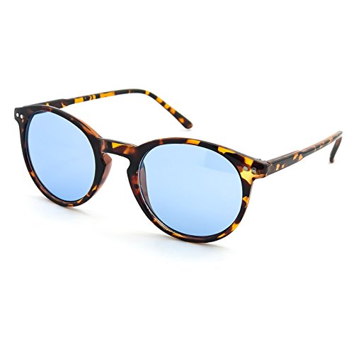 KISS Gafas de sol estilo moscot mod. WAVE Johnny Depp - Cult VINTAGE Luz hombre mujer REDONDO unisex - LA HABANA/Azul