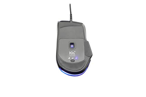 KM-Gaming K-GM5 PMW3389 - Ratón óptico para Videojuegos (RGB 16.000cpi, USB, 50 g, LOD Ajustable) Botón de Daumente/Swing/Interruptor Omron/programable/Memoria Interna.