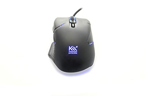 KM-Gaming K-GM5 PMW3389 - Ratón óptico para Videojuegos (RGB 16.000cpi, USB, 50 g, LOD Ajustable) Botón de Daumente/Swing/Interruptor Omron/programable/Memoria Interna.