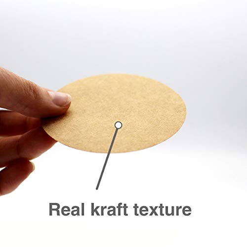 Kraft Dot étiquettes - 500 par rouleau 3" Brown Kraft