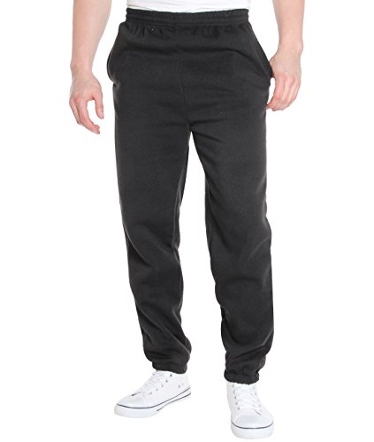 KRISP Pantalón Hombre Chándal Polar, Negro (7929), XL, 7829-BLK-XL