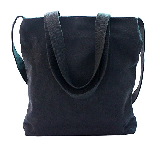 Kronya® | Elegante bolsa de tela | Embrague Bolso de mujer Bolso de mano mochila de compras bandolera (Negro)