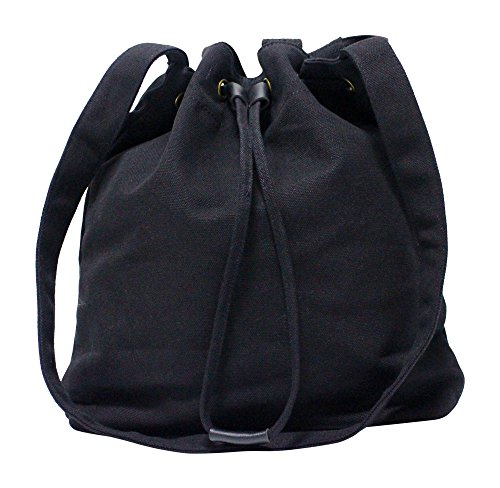 Kronya® | Elegante bolsa de tela | Embrague Bolso de mujer Bolso de mano mochila de compras bandolera (Negro)