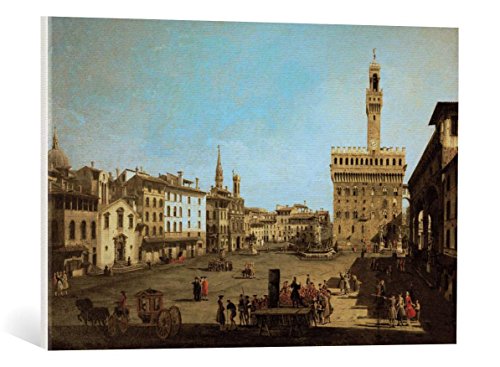 Kunst für Alle Cuadro en Lienzo: Bernardo Bellotto Piazza Della Signoria - Impresión artística, Lienzo en Bastidor, 75x50 cm