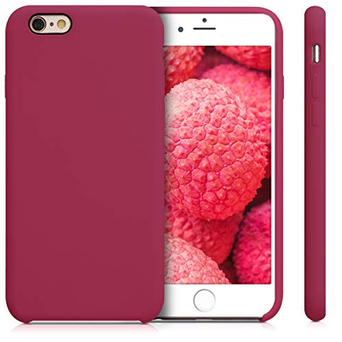 kwmobile Funda Compatible con Apple iPhone 6 / 6S - Carcasa de TPU para móvil - Cover Trasero en Fucsia/Rojo