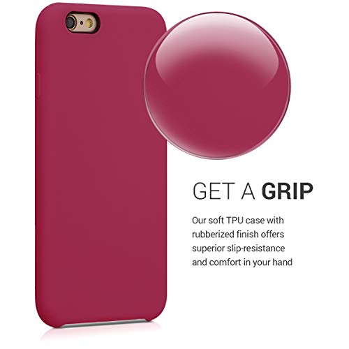 kwmobile Funda Compatible con Apple iPhone 6 / 6S - Carcasa de TPU para móvil - Cover Trasero en Fucsia/Rojo