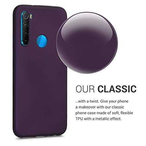 kwmobile Funda Compatible con Xiaomi Redmi Note 8 - Carcasa móvil de Silicona - Protector Trasero en Frambuesa metálico