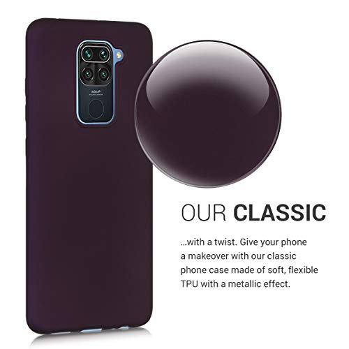 kwmobile Funda Compatible con Xiaomi Redmi Note 9 - Carcasa móvil de Silicona - Protector Trasero en Frambuesa metálico