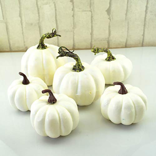 Kylewo 6 Deco Blanco | Calabazas Decorativas de Halloween | Calabazas | Calabazas Ornamentales y Calabazas para decoración de Halloween y decoración de otoño.